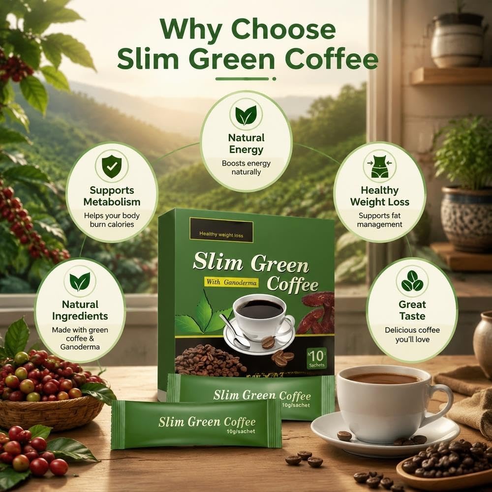 Miscela macinata biologica di supporto immunitario for tè e caffè verde | Caffè energetico equilibrato, vegano, senza glutine, a tostatura media(3pcs)