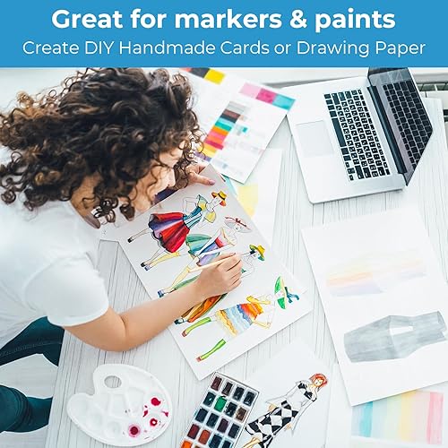 Miniatura 4 de Ohuhu - 100 hojas de papel de cartulina blanca  Tarjeta de cubierta de 11 x 17 pulgadas, papel de impresora legal para hacer tarjetas de bricolaje,