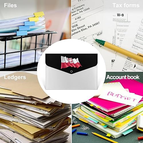 Miniatura 4 de Carpeta de archivo expansible con bandera del estado de Polonia, con bolsillo, carpetas de archivo, acordeón, organizador de documentos impreso