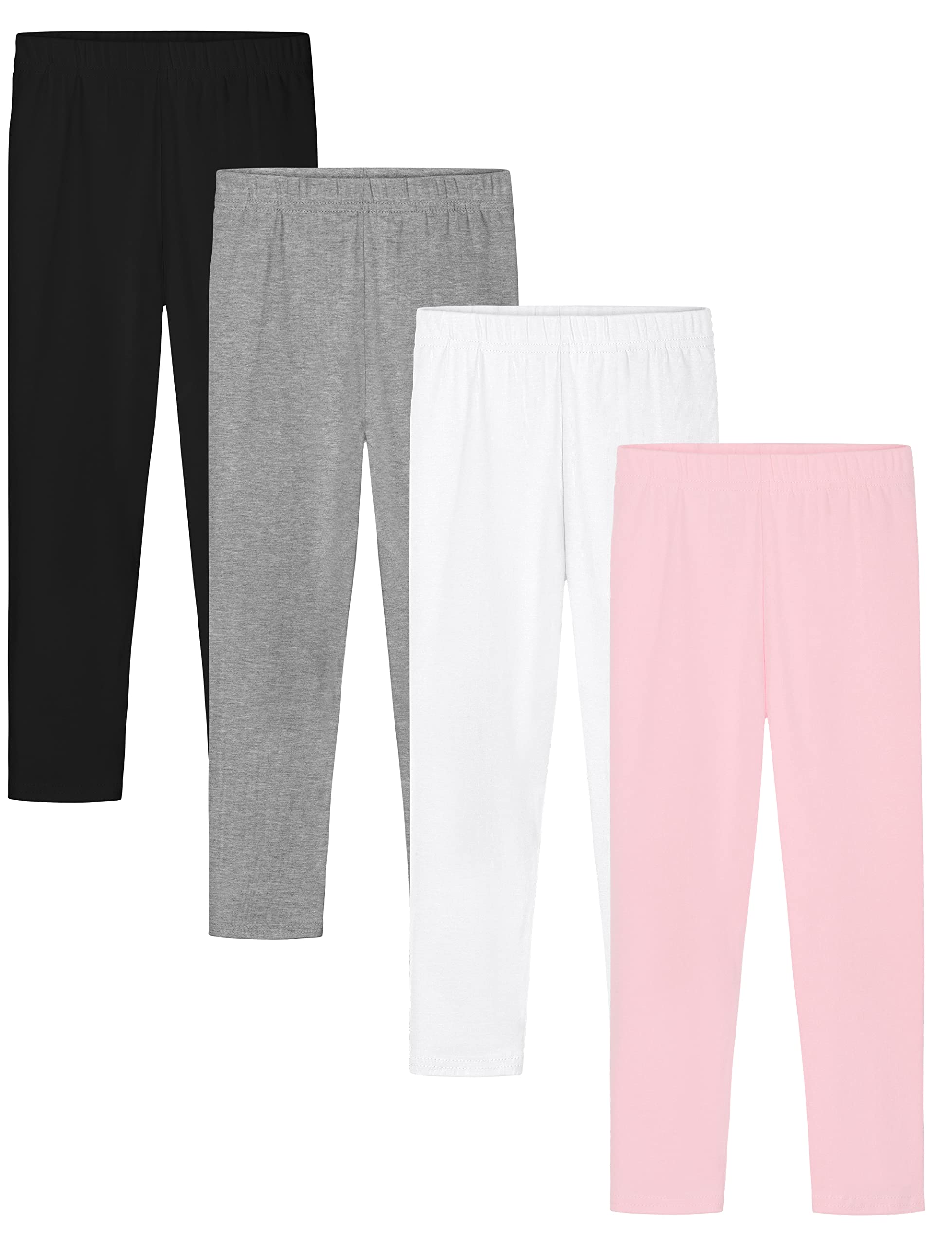 Cooraby 4 Pack Girls Cotton Leggings