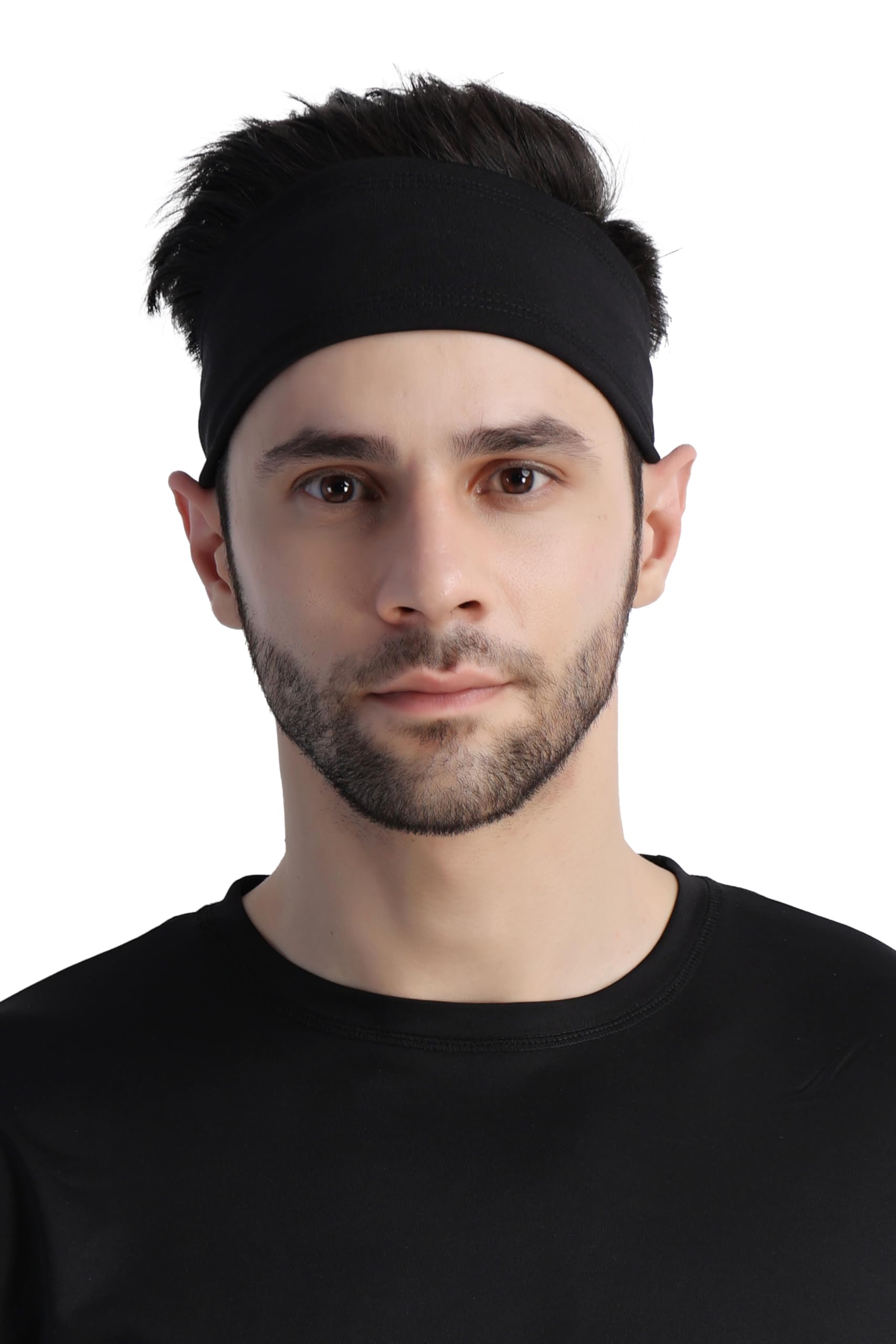 Aryan Hosiery Headband for Men & Women | Workout & Running,Exercise, Fitness,Gym,Tennis, Cycling Breathable, Non-Slip & Quick Drying Head Bands (Black)