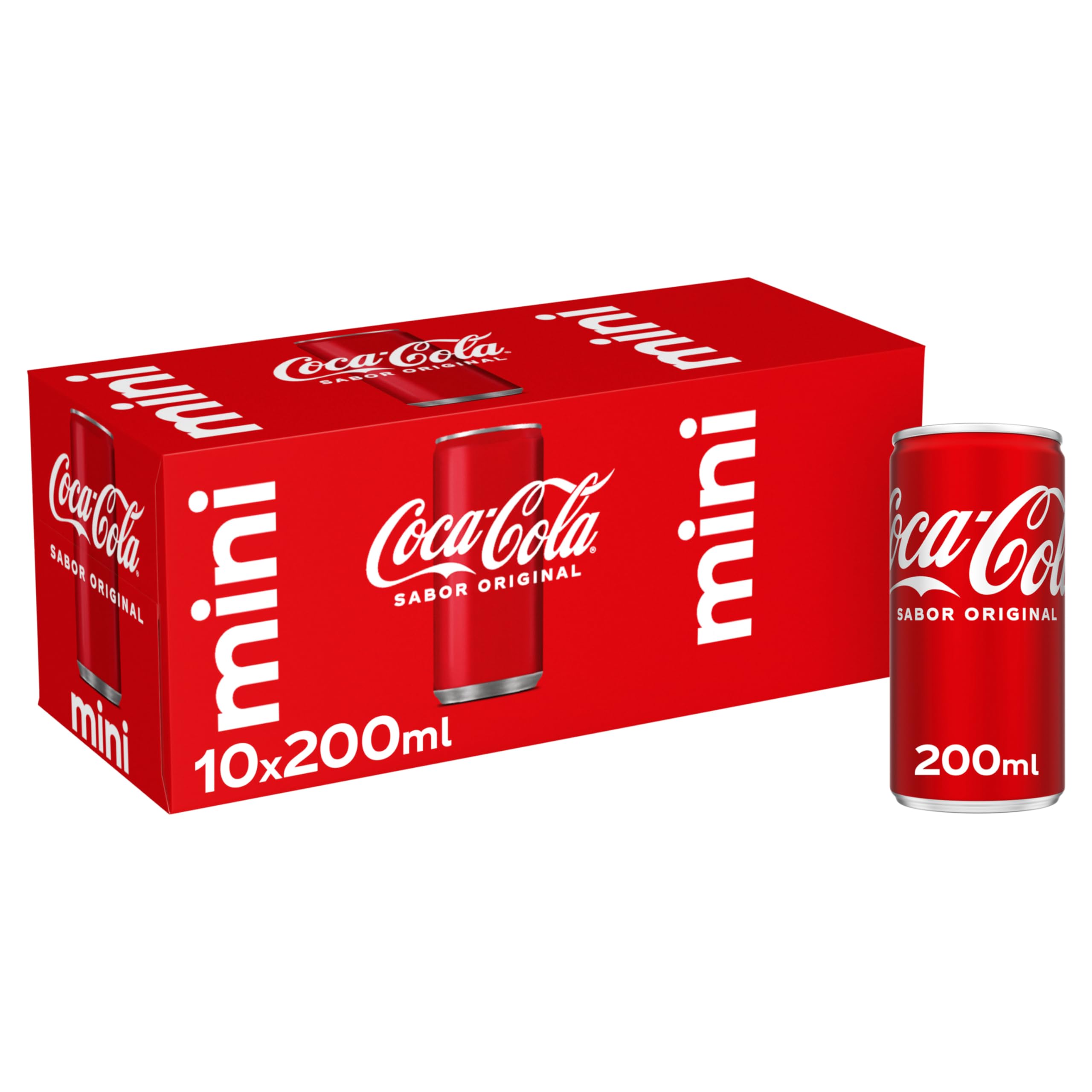 Coca-Cola Sabor Original Refresco de Cola Pack 10 Mini Latas 200 ml