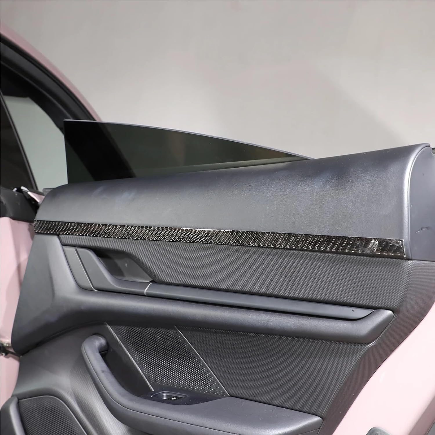 Compatible with Porsche Taycan 2019 2020 2021 2022 Soft Carbon Fibre Car Inner Door Plate Trim Strip Sticker Car Accessories
