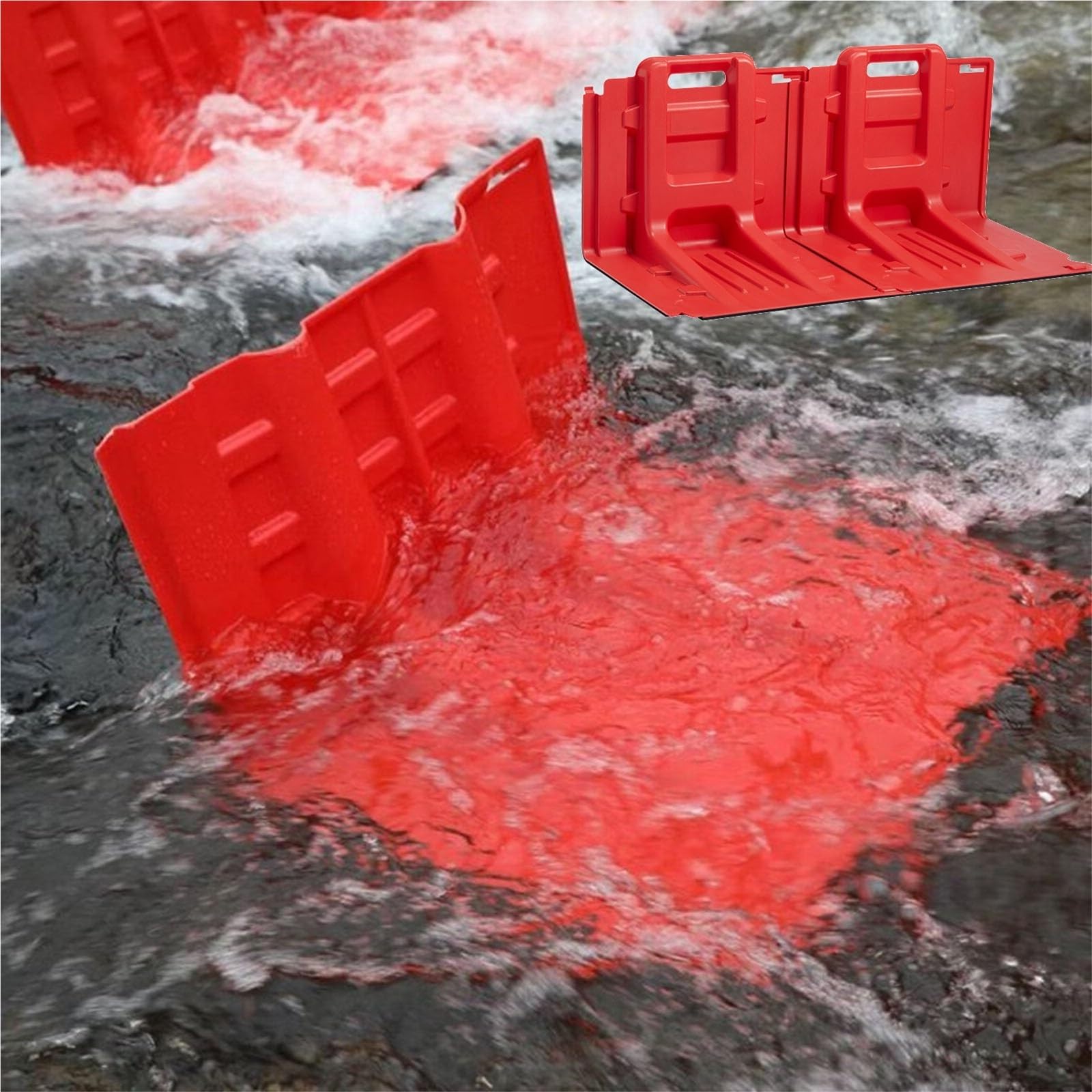 Système de blocage de l'eau pour dérivation de rivière et protection garage