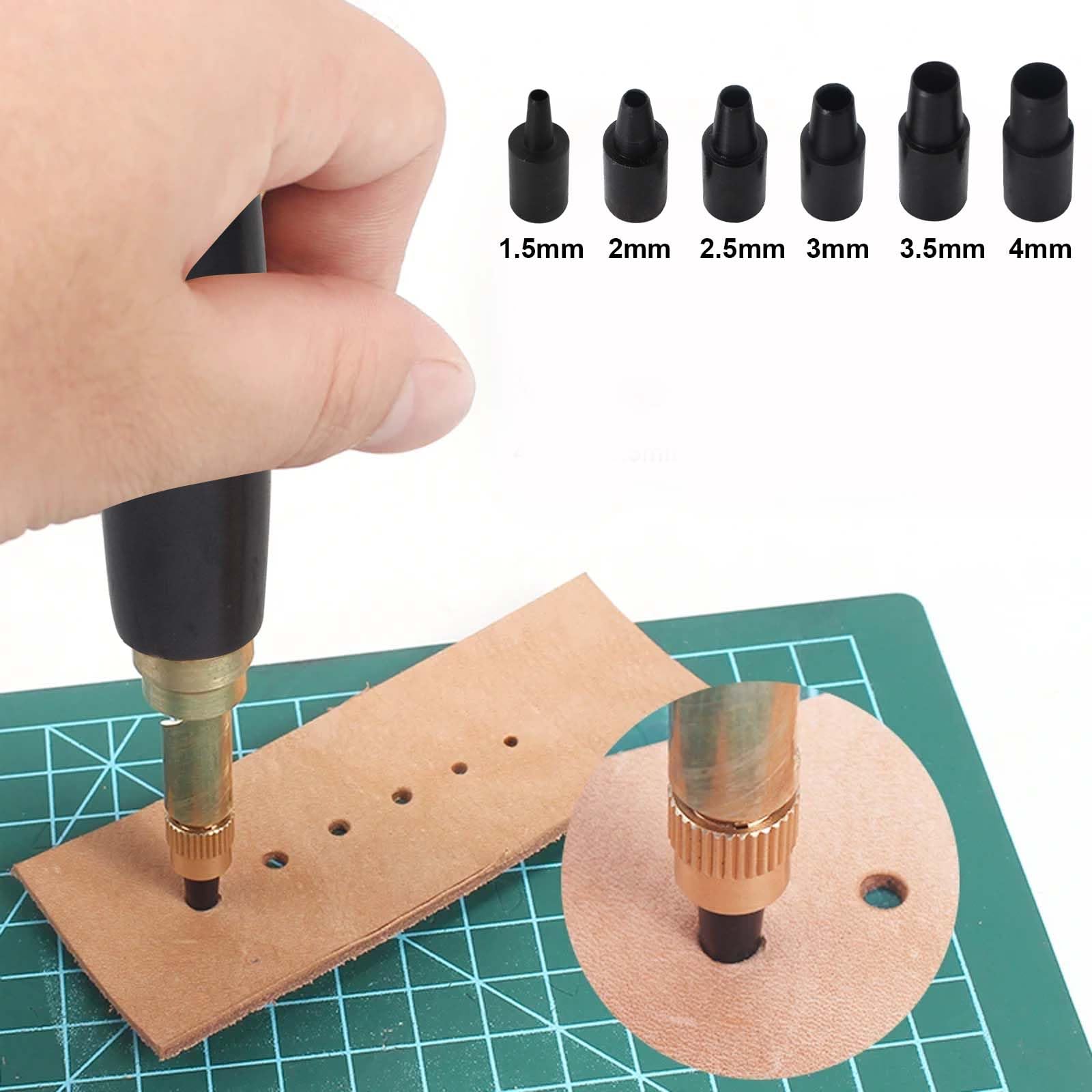 Perforatore Per Cuoio 6 Punte - Utensile Per Pelletteria Con Manico In Legno - Foto 7