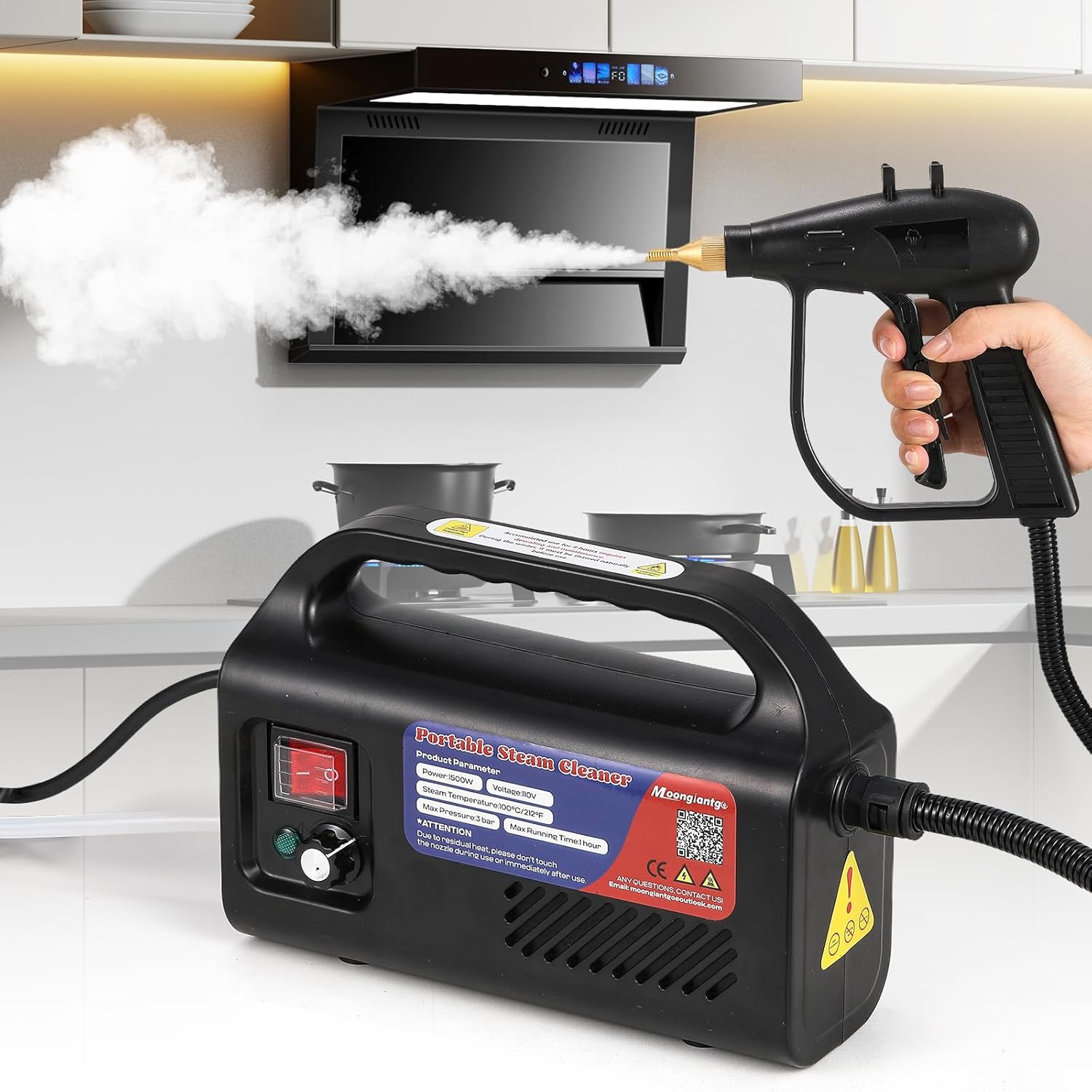 Amazon.com - Moongiantgo High Pressure Steam Cleaner 1500W Handheld ...