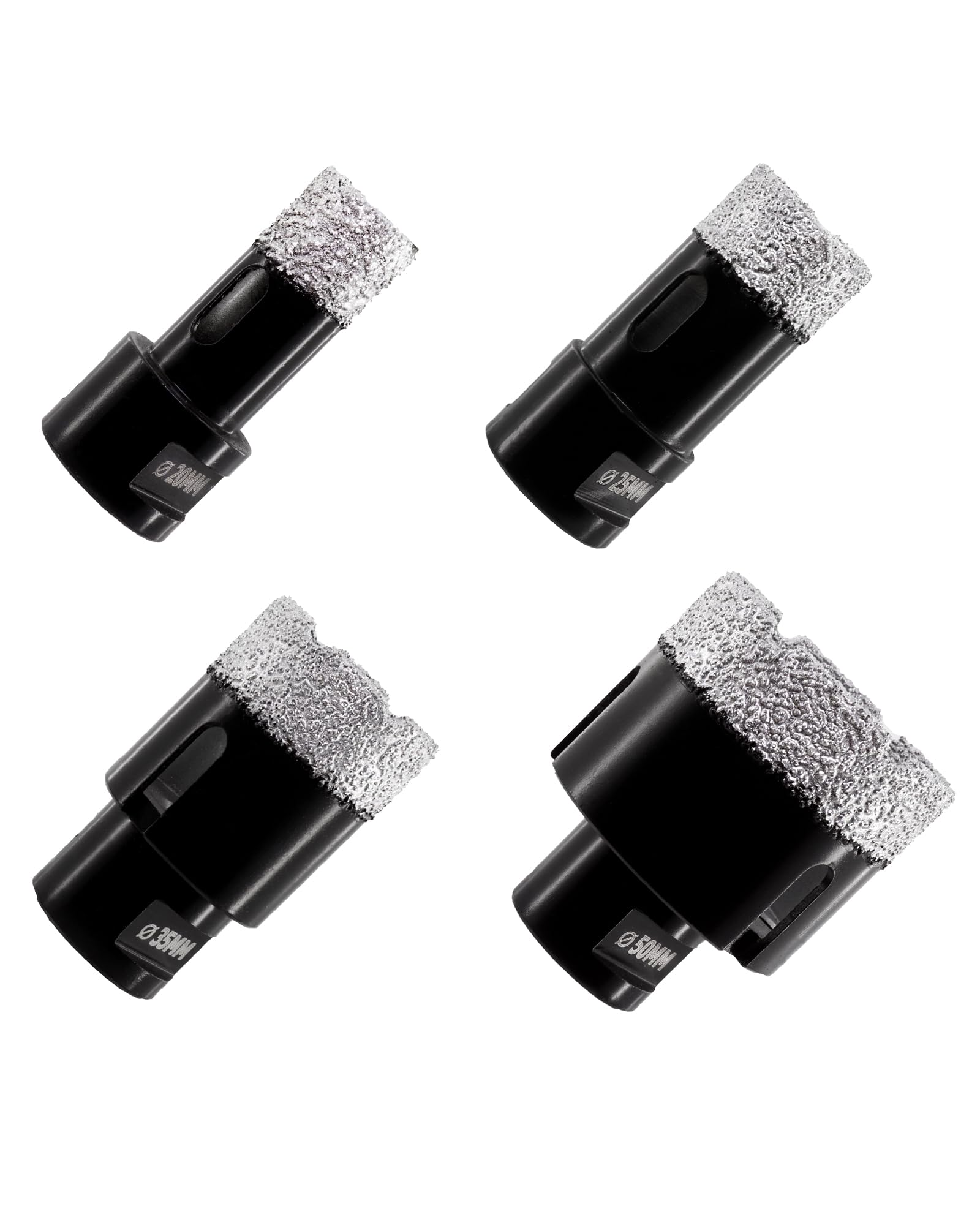 Brocas Diamante Porcelanico Kit - 20/25/35/50mm Sierra de Perforación con Roscas M14 - para Azulejo de Porcelana Cerámica Mármol Granito