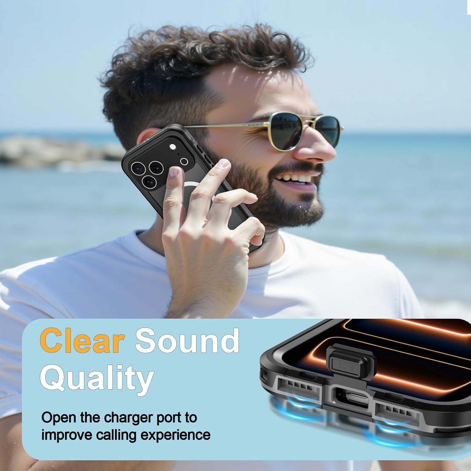 Beasyjoy for iPhone 17 Pro Max Case Waterproof, Built-in Screen Protector & Full Body Protection, Heavy Duty Rugged Military Shockproof Dustproof Case for Outdoor, Compatible with MagSafe, 6.9" Black - Image 7