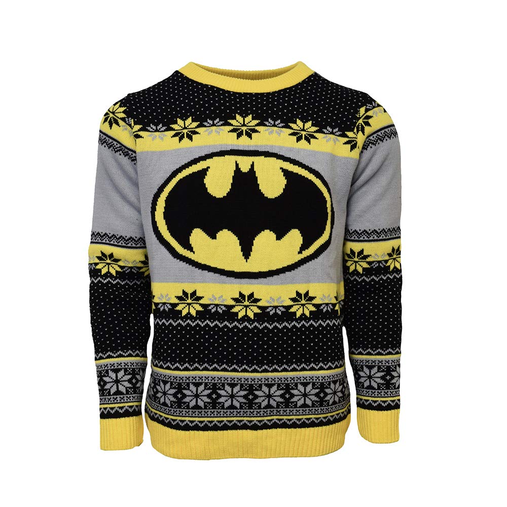 Numskull Unisex Batman Official Christmas Jumpers For Men Or Women - Ugly Novelty Gifts Xmas Jumper With Symbol - Knitted Sweater Design - Officially Licensed Geek Christmas Jumper, Xs