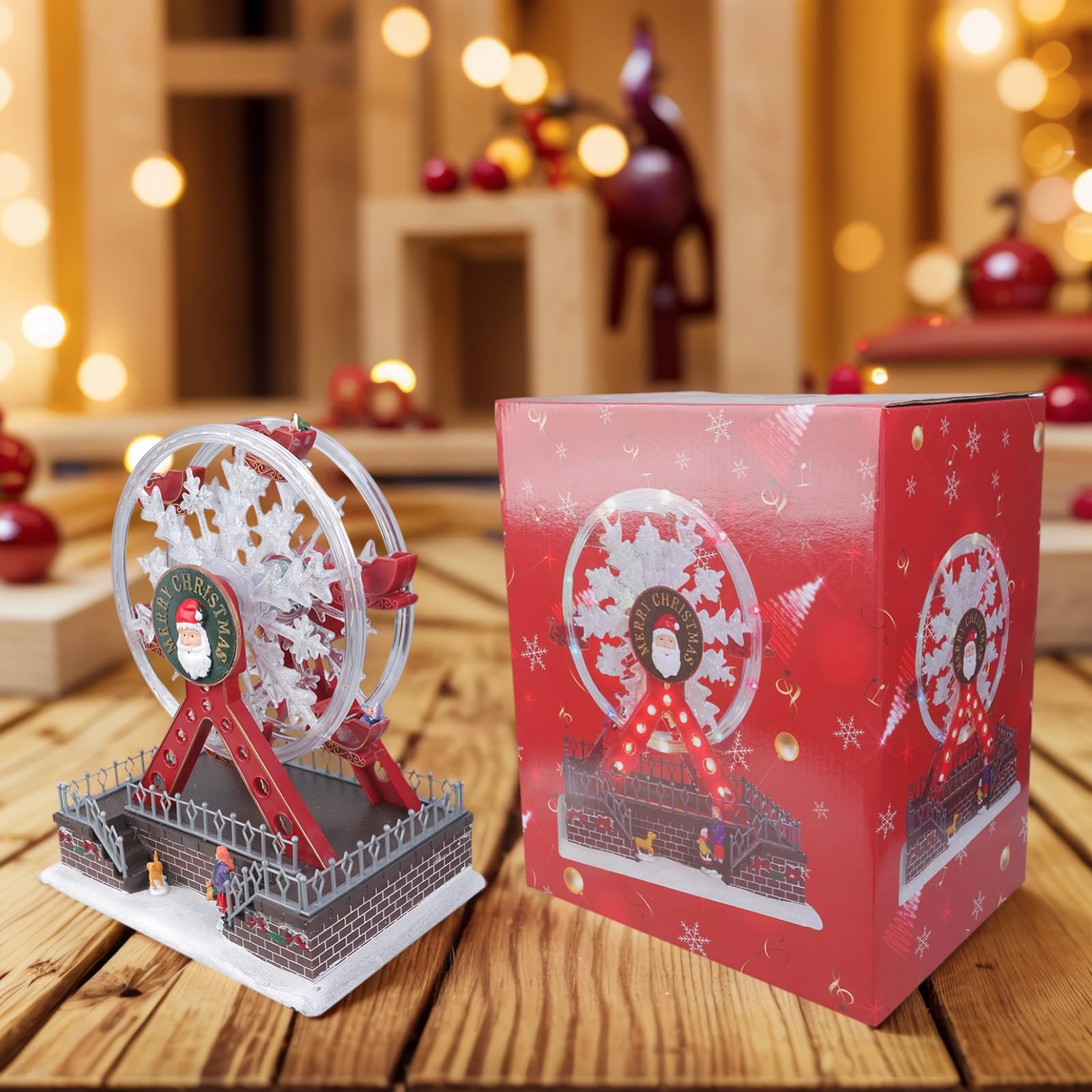 Rotante LED Musical Skywheel USB o alimentazione a batteria per festival decorazione creazione ornamento regalo USB/batteria rotante Holiday Music Box
