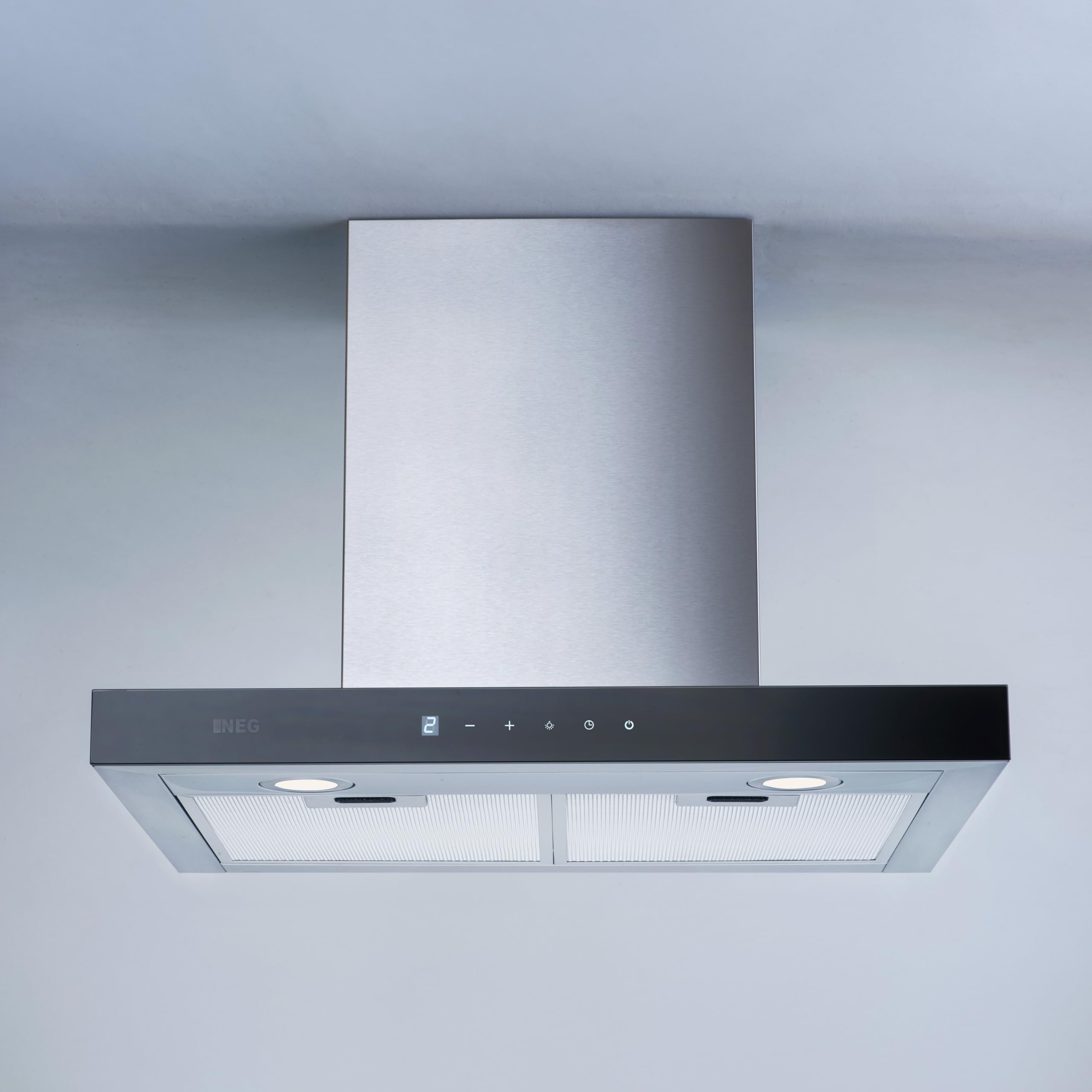 NEG Dunstabzugshaube NEG3660WH2 Wandhaube 60 cm Edelstahl | 2 Power-Stufen bis 830 m³/h, Abluft und Umluft, Sensor-Touch