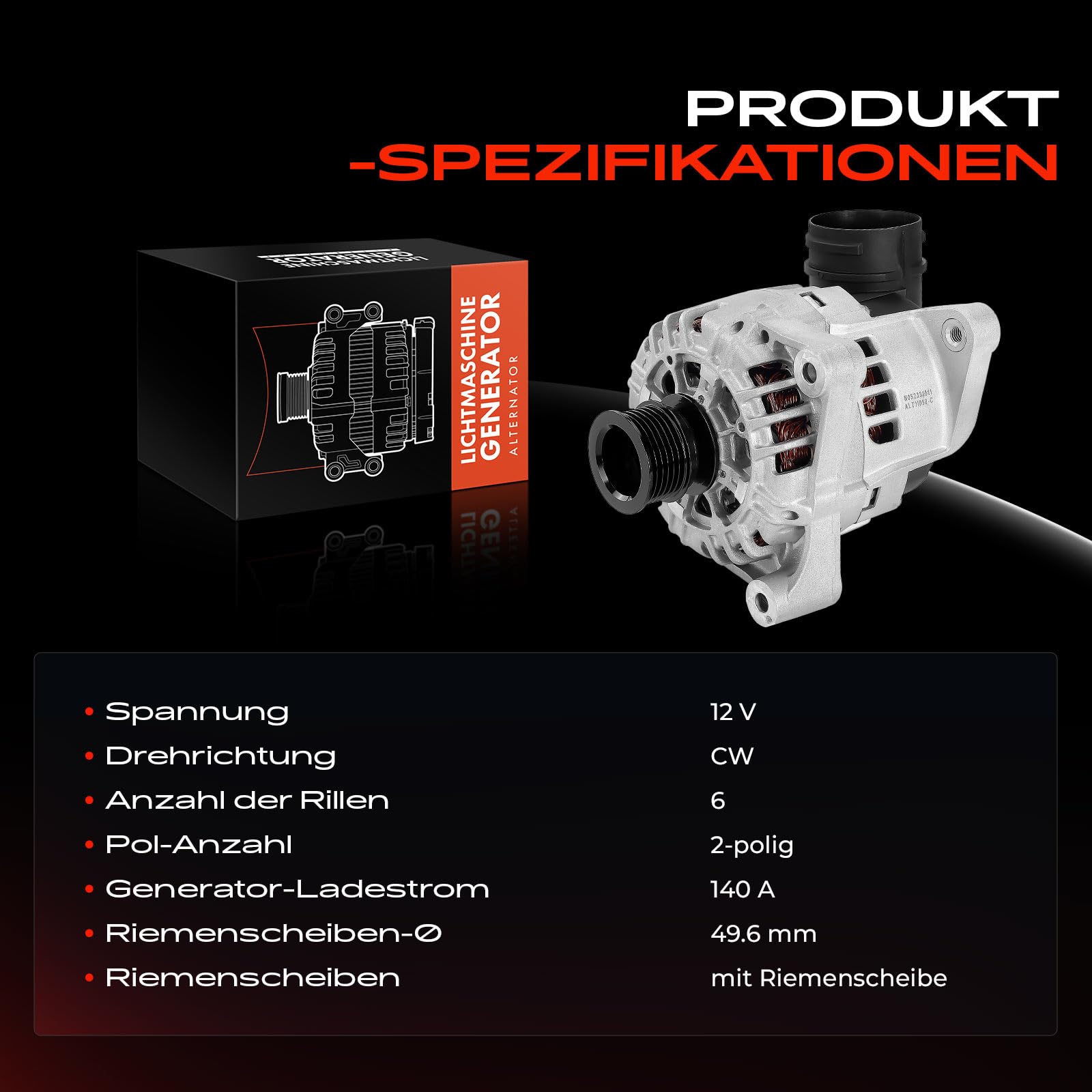 Frankberg Lichtmaschine Generator Kompatibel mit 5er E39 520i 523i 528i 535i 2.0L-3.5L 1995-2003 7er E38 728i iL 2.8L 1995-2001 X5 E53 3.0L 2000-2006 Z3 Coupe E36 Replace# 12317532627