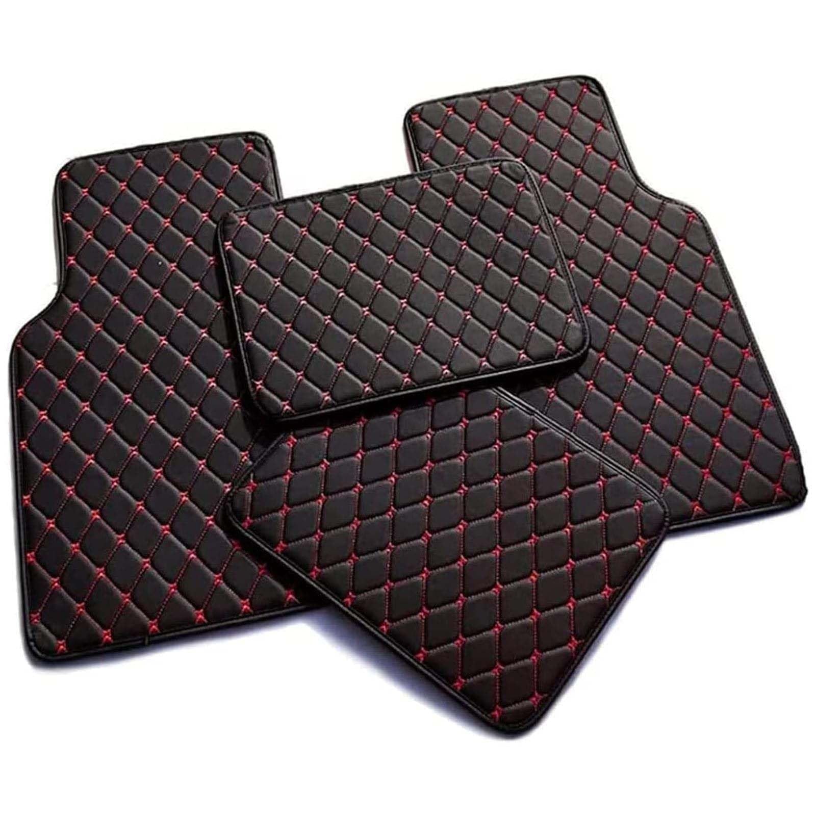 KGOWSTGBD Car Mats for Kia EV6|Sportage|Ceed XCeed |Sorento |NIRO |Soul |Stinger|Rio 2018-2025, Tailored Leather Car Floor Mats, Luxury Diamond Stitching Waterproof All Weather Car Carpets, 4PCS,A