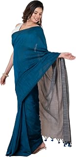 DURGA HANDLOOMS Women's Cotton Soft Handloom Saree, Without Blouse Piece, 6 meters, Twin Colours Price In India