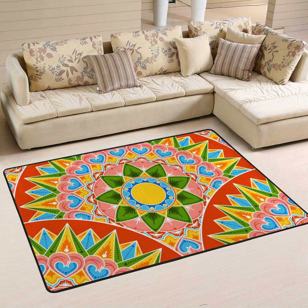 Tapis résistant facile à nettoyer motif Costa Rica pour salle à manger