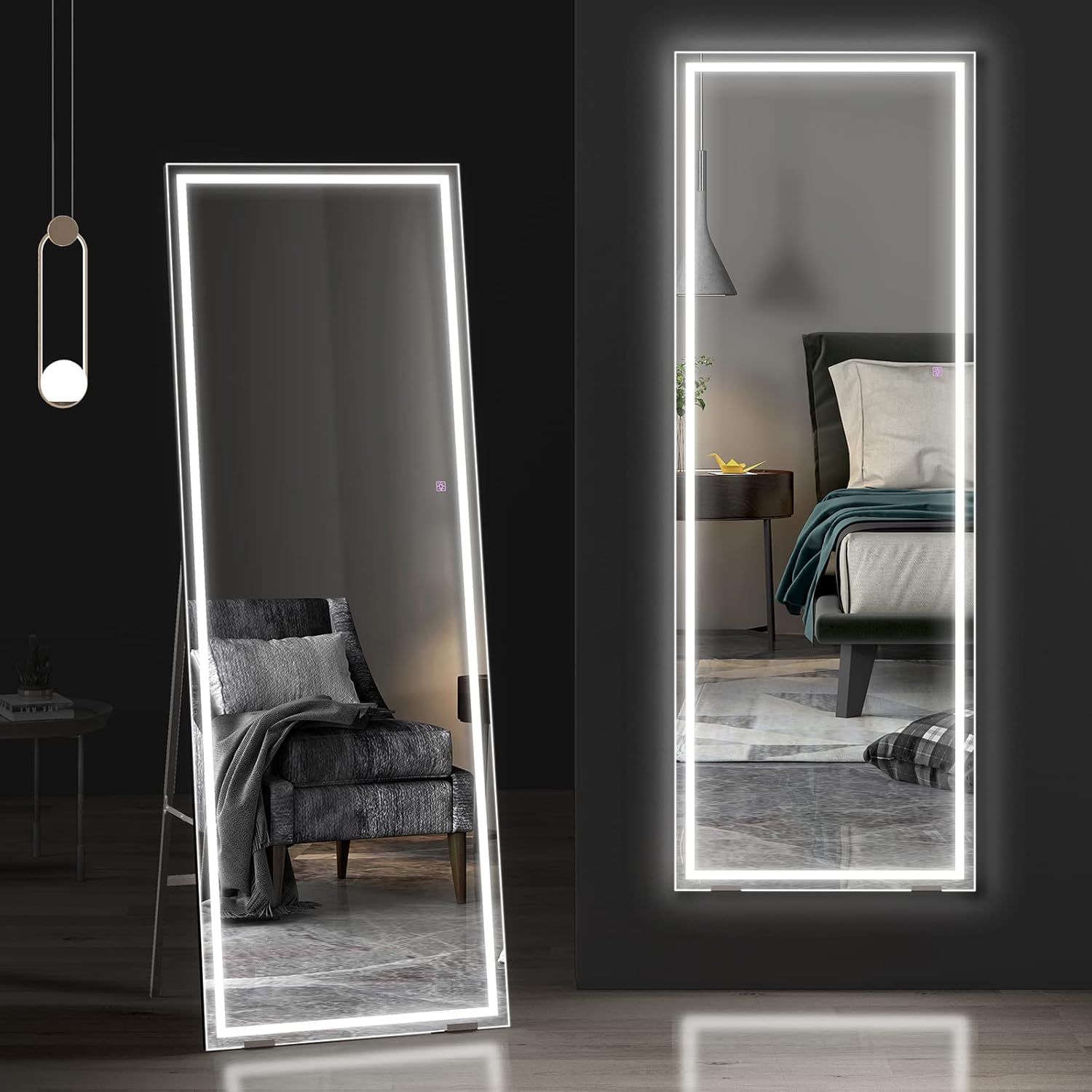 Dripex LED Full Length Mirror, 140x50cm Free Standing Floor Mirror