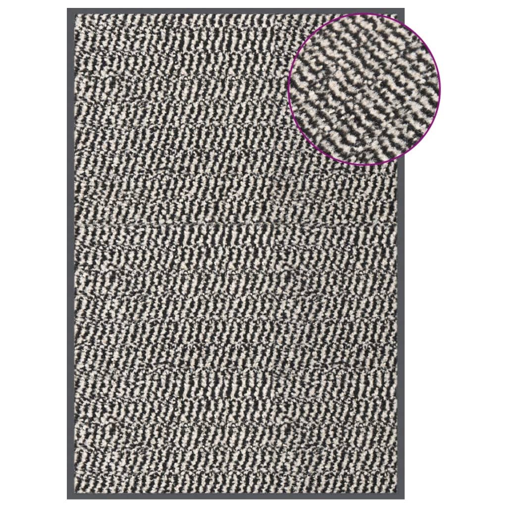 Zerbino trapuntato marrone chiaro, 60 x 90 cm, con retro in gomma antiscivolo in polipropilene, assorbente, per ingresso, corridoio, terrazza, balcone, interni ed esterni