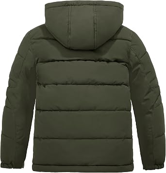 ZSHOW Boys' Hooded Puffer Jacket Waterproof Warm Winter Coat Soft Fleece Lined Outerwear Jacket