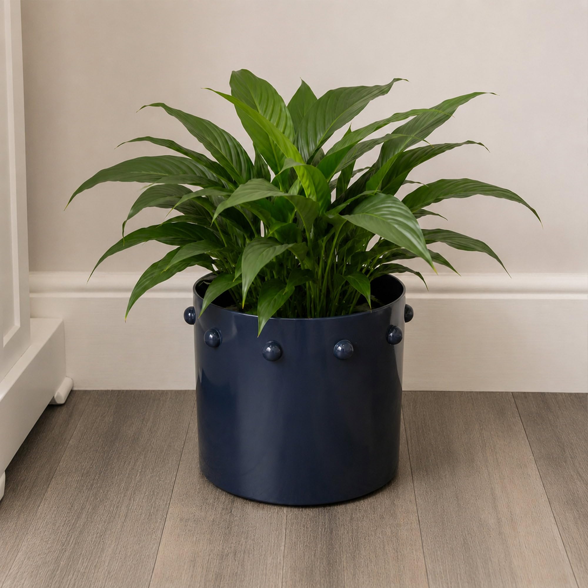 Melody Maison Large Navy Blue Bobbled Planter Pot - 28cm x 23.5cm