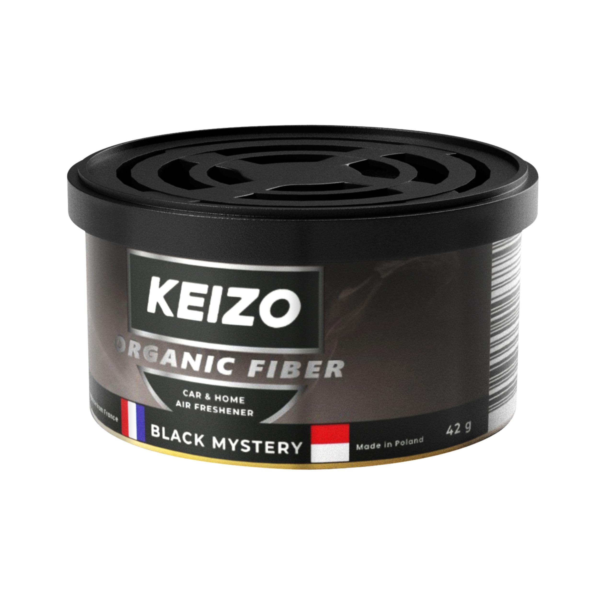 KEIZO Organic Car Perfume, Strong Fiber Air Freshener To Freshen 'up Your Car | Interior Car Perfumes And Fresheners (42gm) (Black Mistry, Pack of 5)
