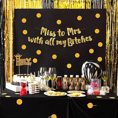 Miniatura 5 de Miss to Mrs Classy & Sassy Bachelorette - Cartel dorado con purpurina - Decoraciones para despedida de soltera, recuerdos y suministros