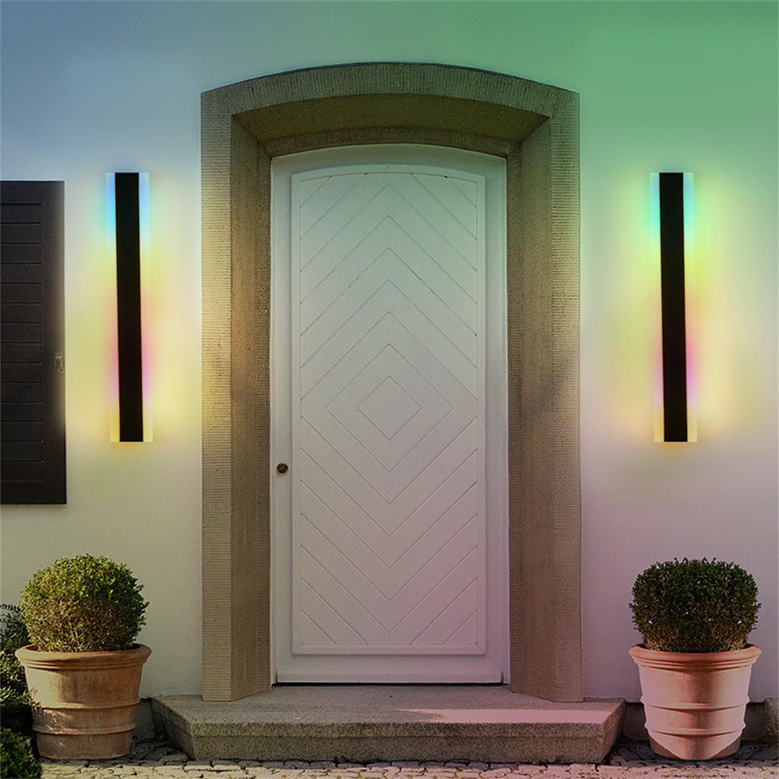 Nowoczesna lampa ścienna do wnętrz RGB z pilotem zdalnego sterowania, wodoodporna IP65, długa taśma świetlna, do korytarzy zewnętrznych, patio, podwórza, sypialni, garażu