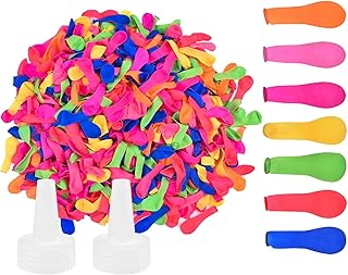 1000 Pack Water Balloons, Colors Latex Water Balloons with 2 Hose, Water Bomb Game Fight Birthday Party Fun Rainbow Balloons, Water Balloons Quick Fill, Summer Party Splash Fun for Kids Adults