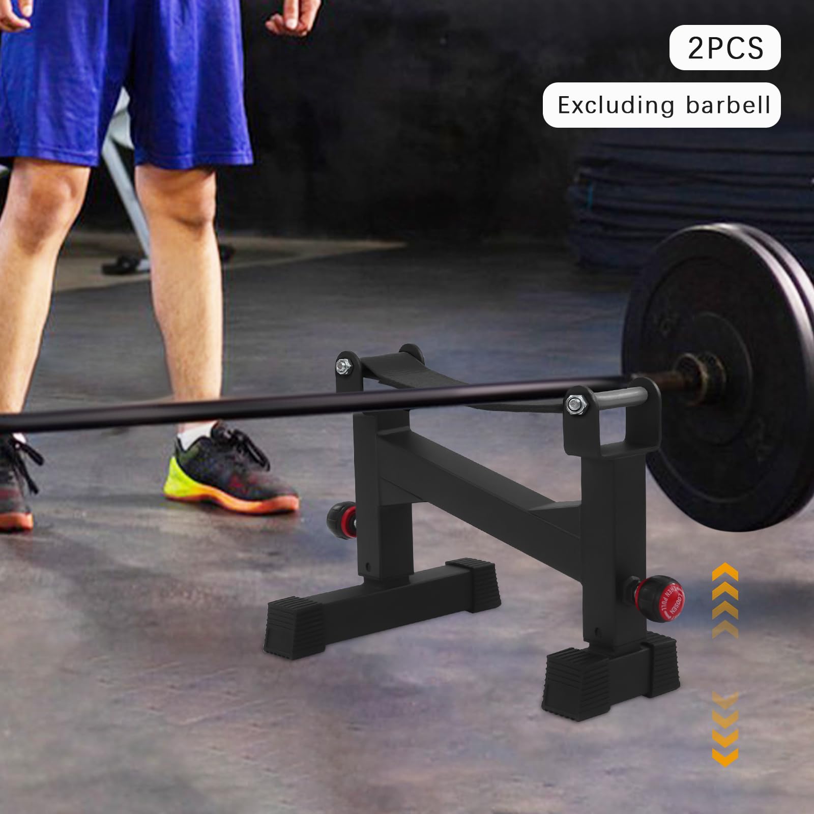 2 sollevatori professionali, Squat Rack Deadlift, supporto per imbracatura, altezza regolabile, antiscivolo, capacità di carico 300 kg, ammortizzatore deadlift per allenamento di forza e palestre