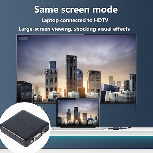 Miniatura 6 de SinLoon VGA a HDMI, Mini VGA+RL a HDMI, convertidor de audio y video con cable USB, 1920 x 1200, para proyector de pantalla de computadora portátil