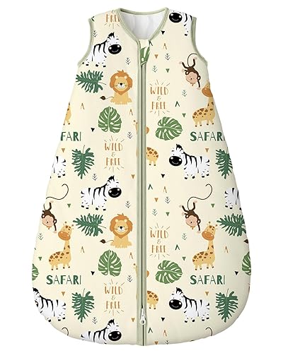 Miniatura 10 de Yoofoss Saco para dormir para bebé de 0 a 6 meses, TOG de 0.5, manta que se lleva puesta, cremallera bidireccional, tela de algodón 100 %, para niño