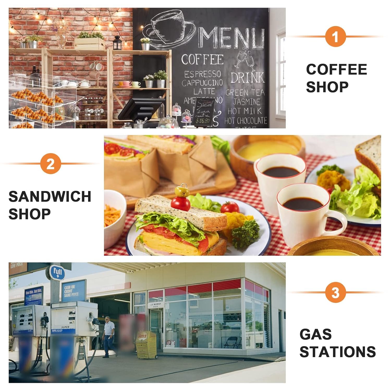 Large Pastry Display Case 3 Removable Trays Acrylic Bread Box with Rear Door Cake Donut Sourdough Bread Baking Supplies and Accessories for Bakery Kitchen Stuff Countertop by Marketing Holders