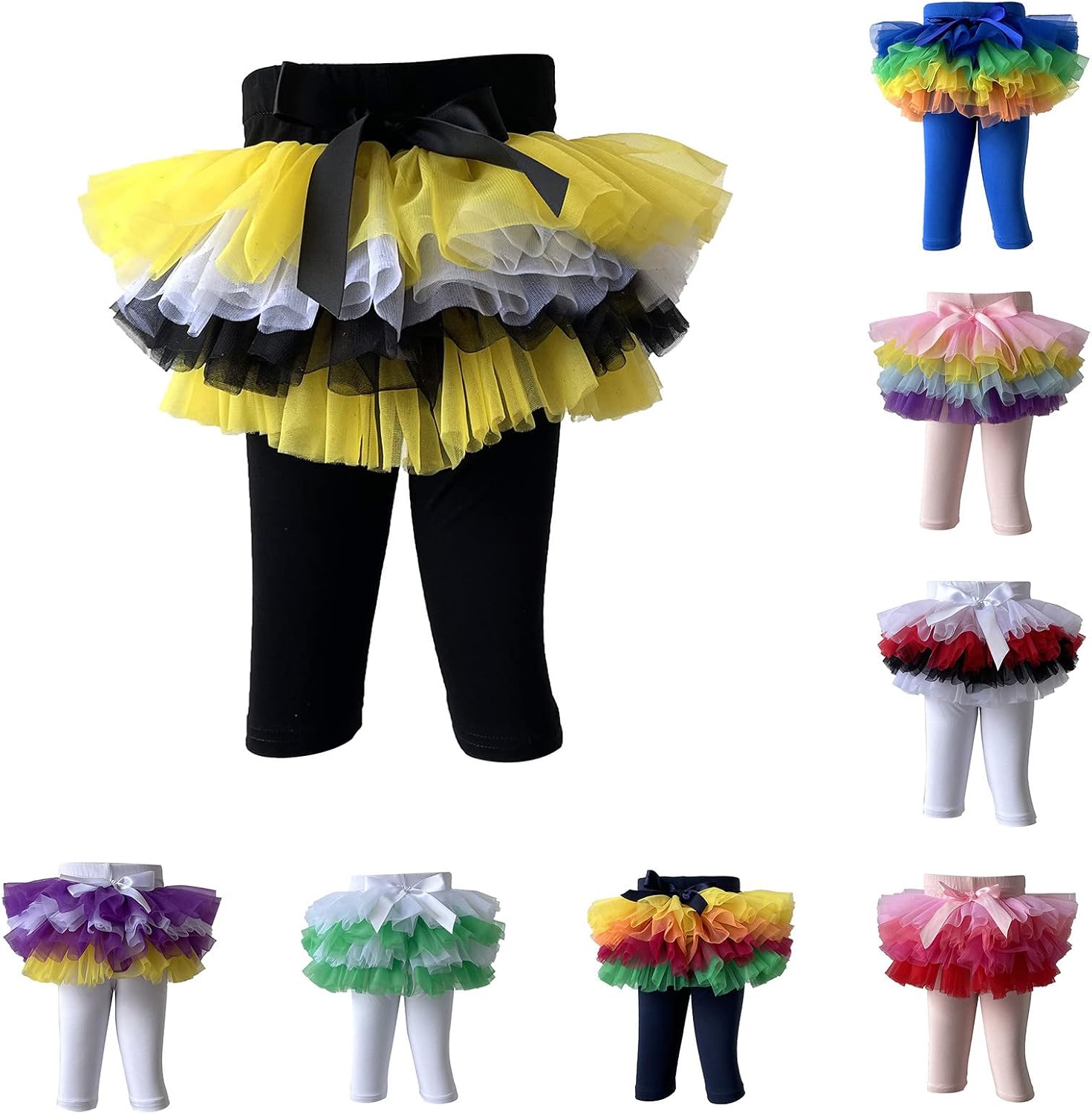 Dresses for Teens Girls Footless Leggings with Tutu Ruffle,Stretchy Cotton Pantskirt Toddler Girl Skirt Shorts