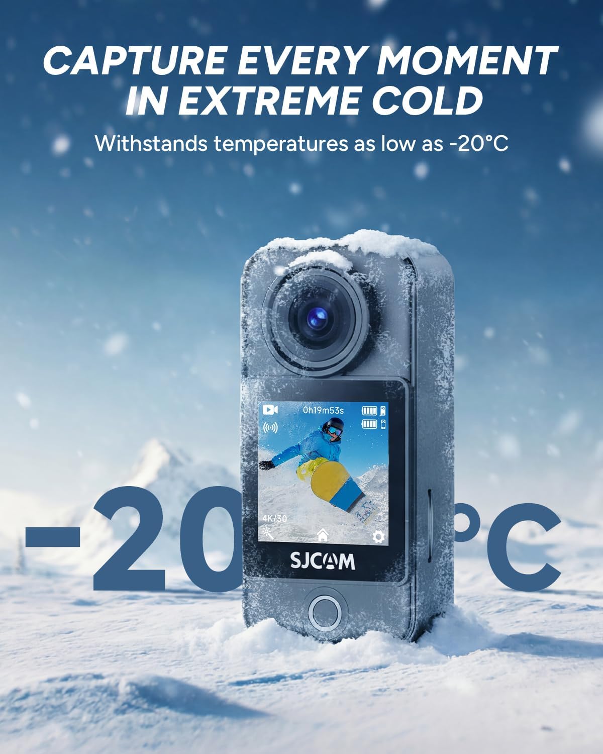 SJCAM C400,Pocket 4K POV Action Camera,Mini Magnetic Werable Body Camera, Horizon Lock 6-Axis Stabilizer,30M Waterproof,Touch Screen, Built-in Mic Audio Recording Camcorder,with Helmet Mount Kits - Image 5