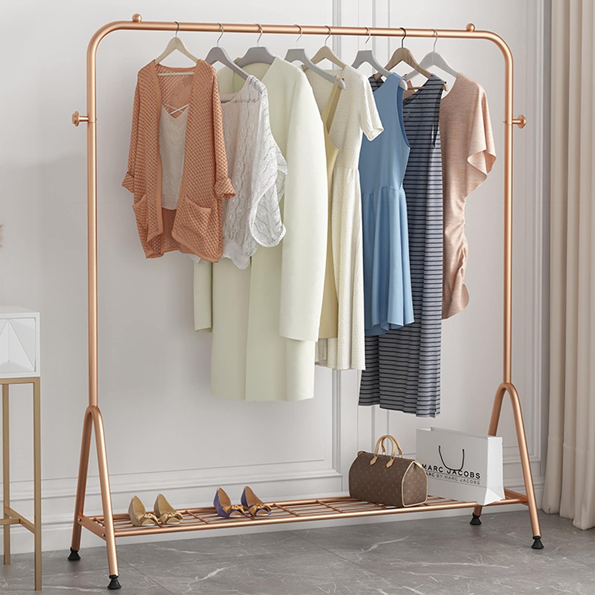Supports à couche ouverte pour la maison | Portant rose de 120cm