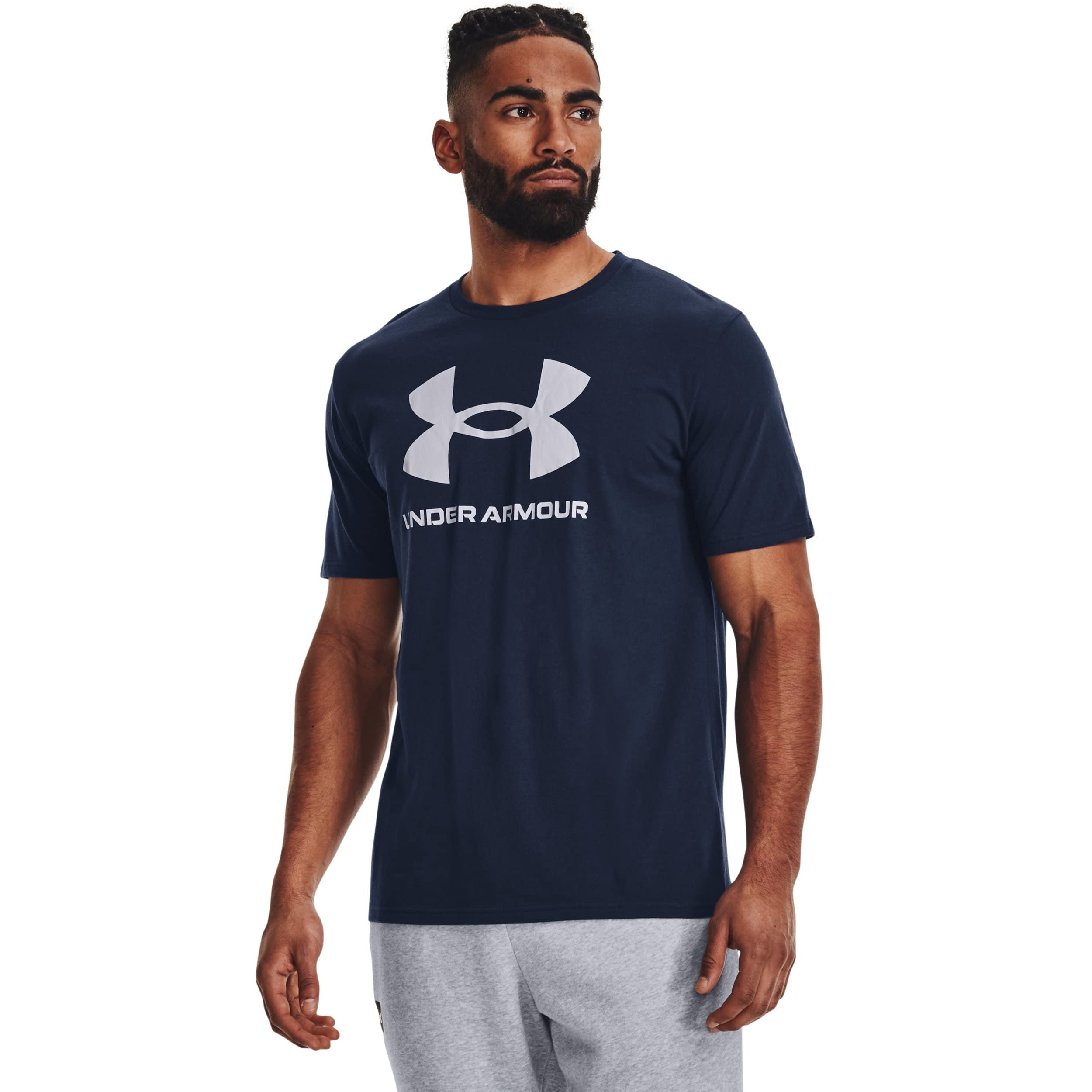 Under Armour Mens Sportstyle Logo Tee Loose Navy Short-Sleeve Shirt L
