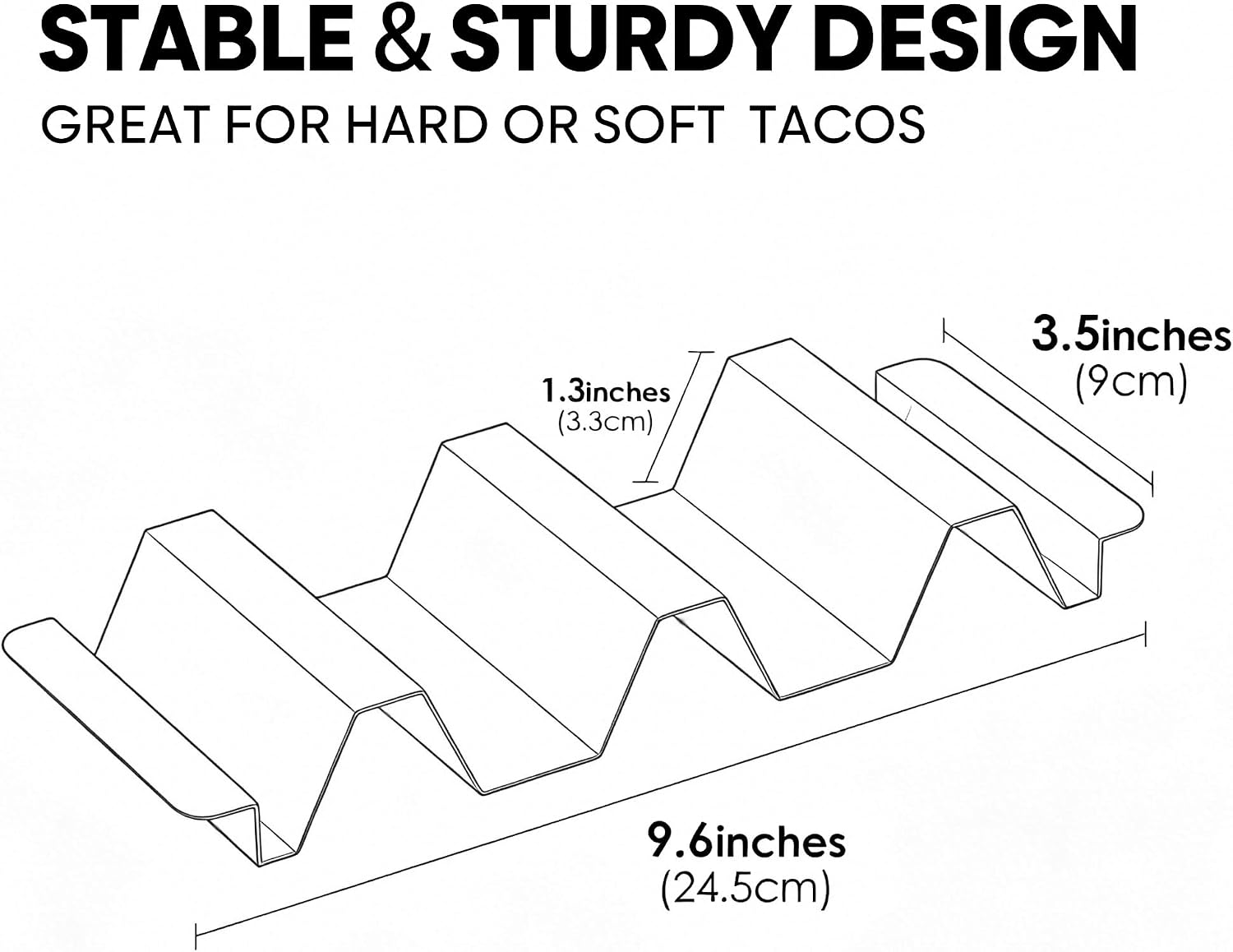 SUS304 Taco Holder Stand for Soft Hard Shell Tacos 4Pack Green