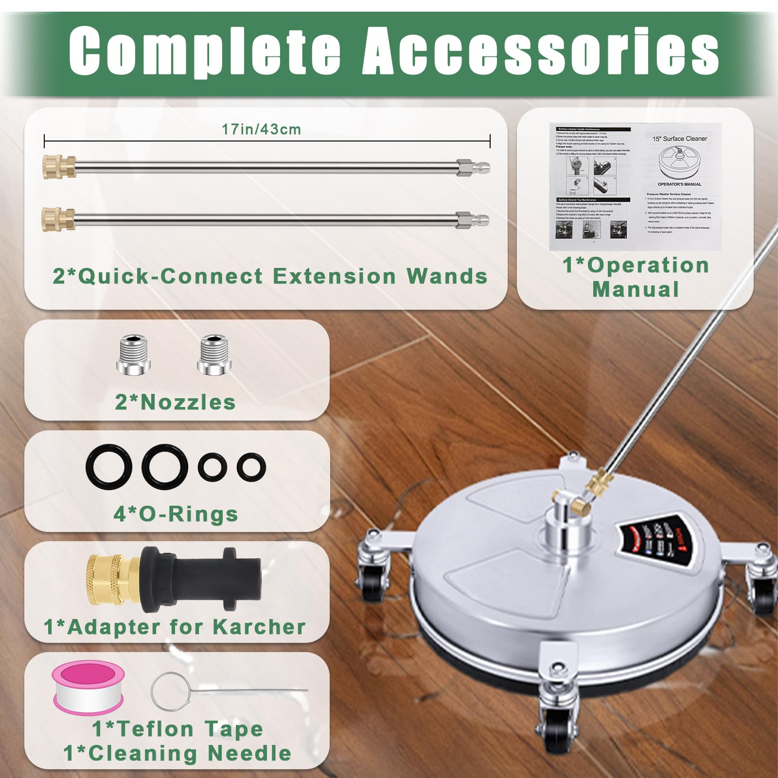 Nettoyeur Haute Pression 38 cm (15") Compatible avec Karcher K2 à K7