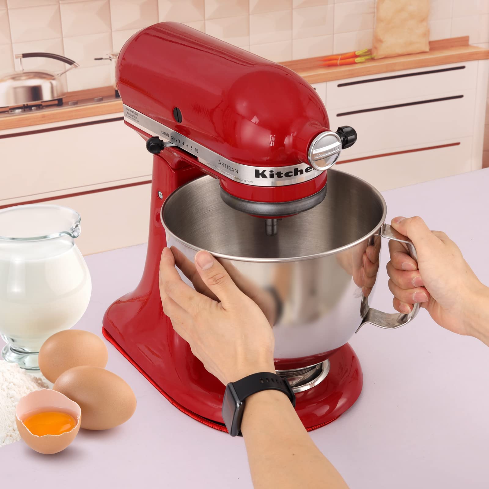 Podkładka suwna do miksera KitchenAid, Gdrtwwh Podkładka do przesuwania miksera Akcesoria kuchenne Kompatybilne z mikserem stojącym KitchenAid 4,5-5 Qt z głowicą obrotową, mikserem KitchenAid Artisan