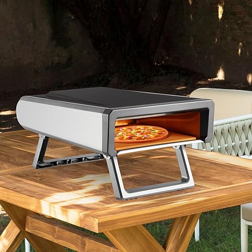 12-Inch Outdoor Pizza Cooking Platform, Requires External Heat Source (Gas Grill/Open Flame), Portable Steel Oven with Accessories for Camping, Backyard, Tailgating