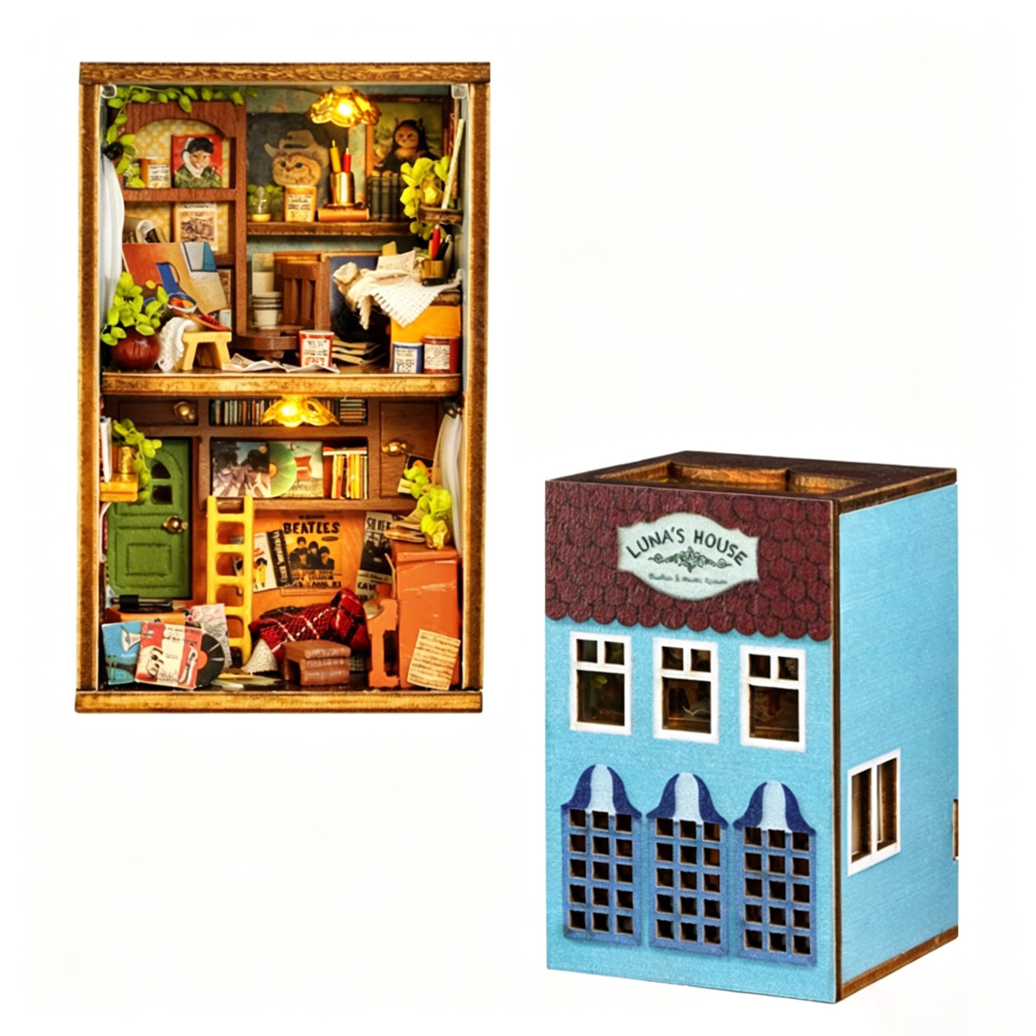 Amazon | CUTEROOM 木製ドールハウスキットミニチュア模型手作りDIY