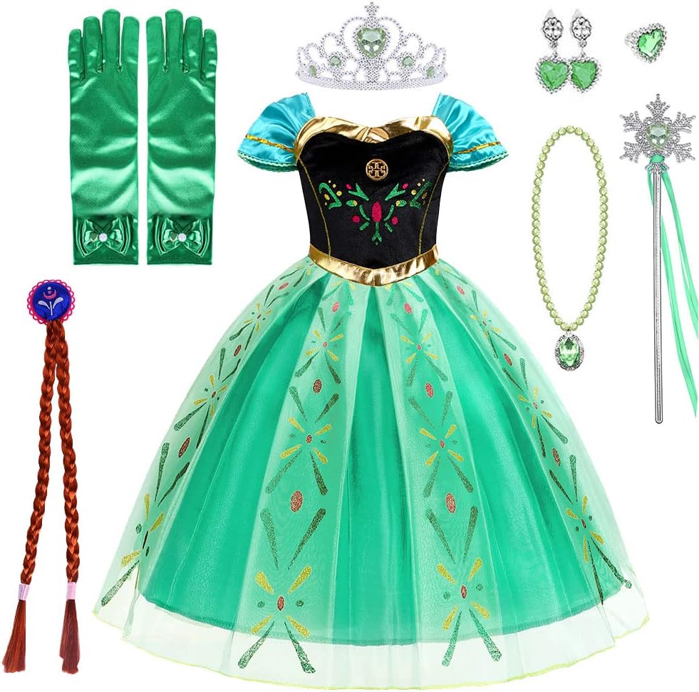 YosbabePrincess Frozen Anna Costume Accessories for Girls Princess Anna Cosplay Dress Up Accessories for Halloween Costume