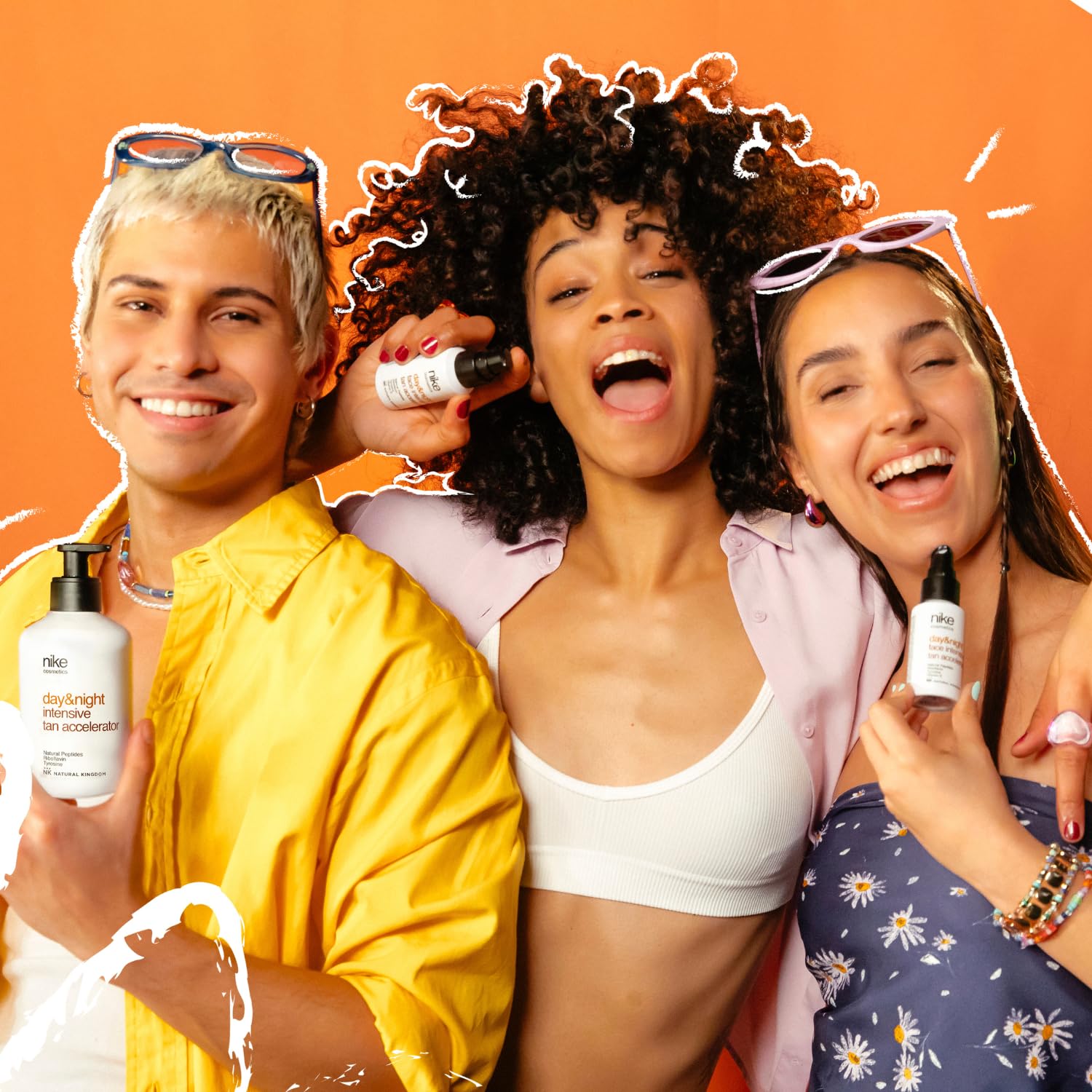 NIKECOSMETICS - Potenciador del Bronceado Corporal Tan Accelerator Monoi Vibes Day&Night 250 ml, con Manteca de Karité, Hidratante, Aporta Elasticidad y Suavidad, Ligera, Fórmula Vegana