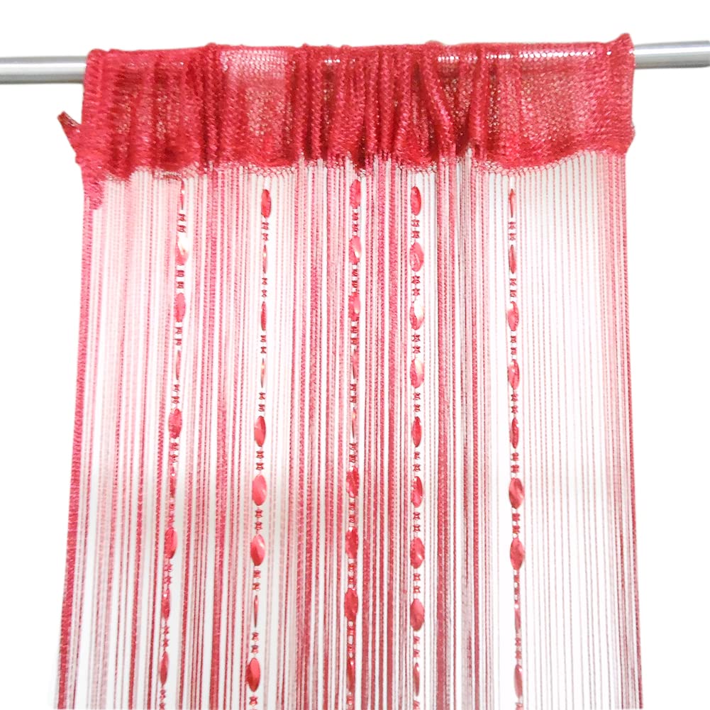 Zidetang Wine Button Beaded Door Curtain For Doorway Tassel Closet Room Divider Color