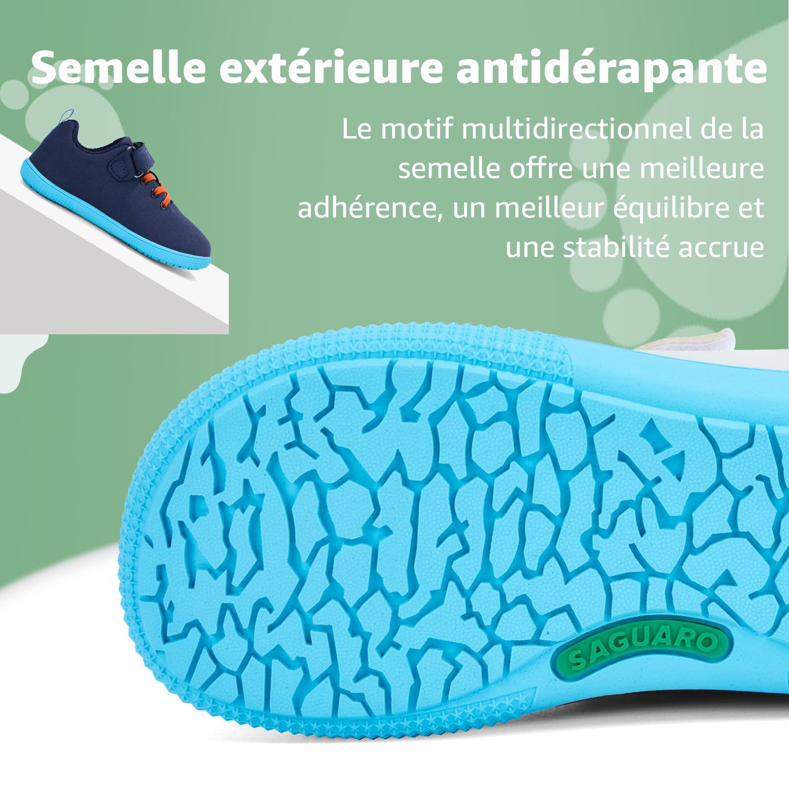 SAGUARO Barefoot Shoes Enfant Chaussures Minimalistes avec Zero Drop Sole et Wide Toe Box, 25-36 EU