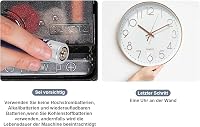 Chedin 30 cm Csendes Falióra Modern Kvarckristály Fehér-Rozéarany Gyermek - White/Rose Gold 4