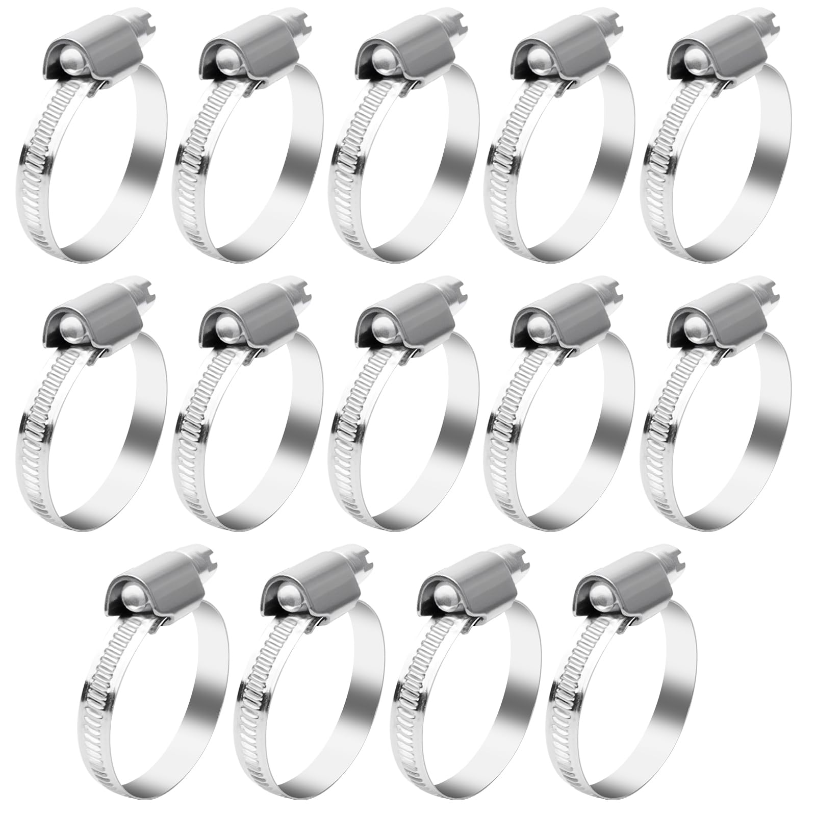 YFLeomry 14 Pack Stainless Hose Clamps, Adjustable Hose Clips, Jubilee Clips 25-40mm for Securing Pipes, Vents, Drains, Exhaust and Water Systems