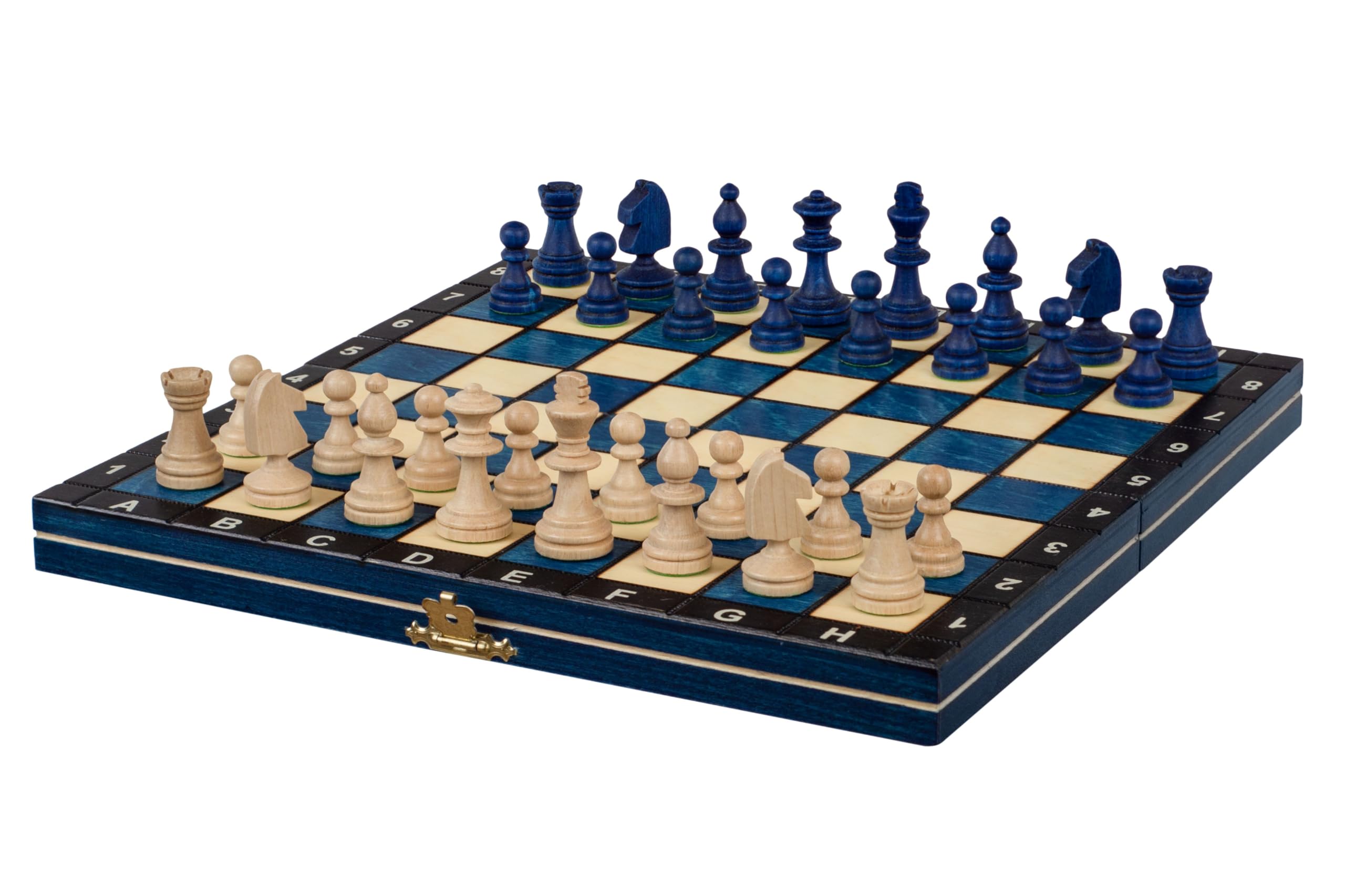 Magnetisches Reiseschach Blau, 27 cm