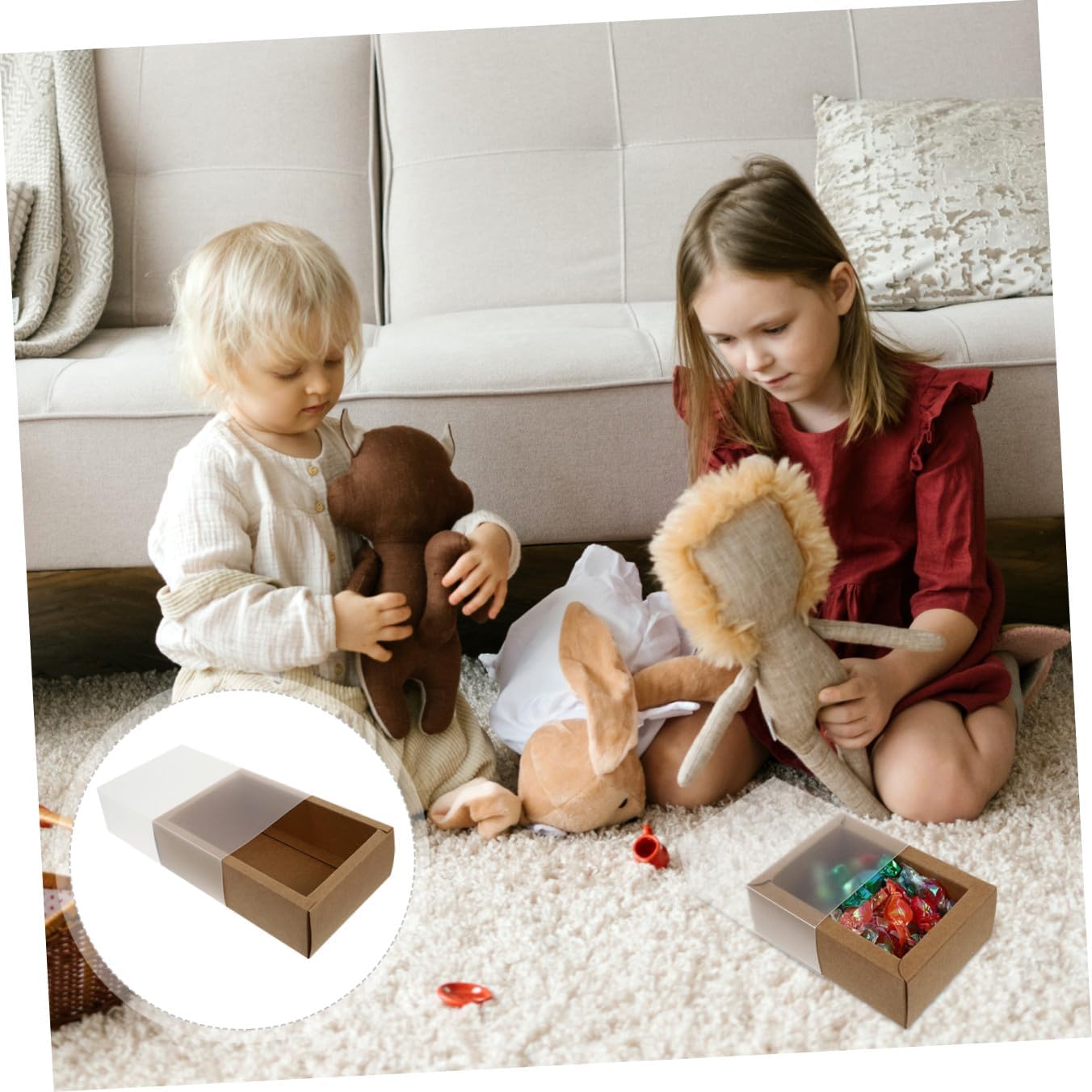 Beavorty 12PCS Frosted Kraft Paper Storage Boxes with PVC Cover for Candy Soap and Jewelry Portable Packing Box for Craft Supplies image 4