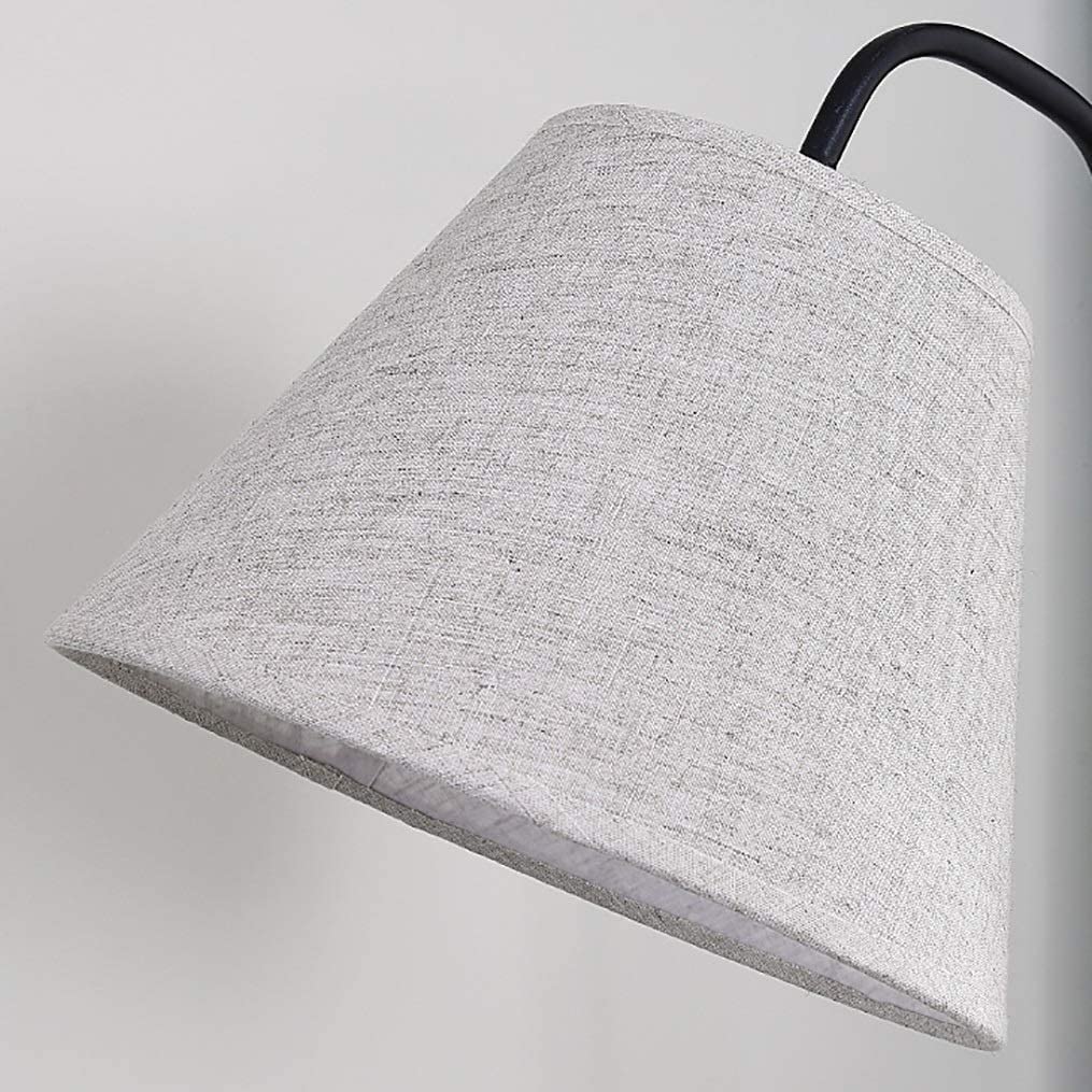 Standing Lamps Lampa Podłogowa Z Półką Nowoczesne Lampy Stojące Drewniana Podstawa Statywu I Abażur Tkaniny E27 Do Czytania Stojąca Podłogowa Salonu(Black,Foot switch)