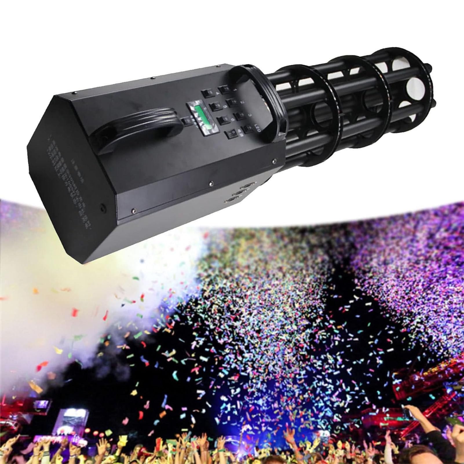 Máquina de cañón de confeti portátil, máquina lanzadora de pistola de confeti, cañón eléctrico de mano electrónico para conciertos, fiestas y bodas.